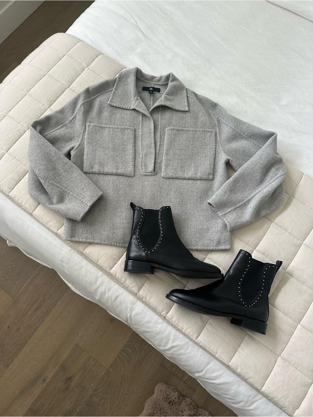 Banana Republic Light Gray Utility Pullover Jacket